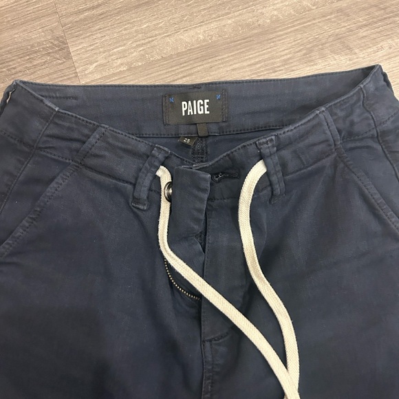 PAIGE Christy Pant-  Dark Blue Wide Leg Jeans with Drawstring - Picture 4 of 5